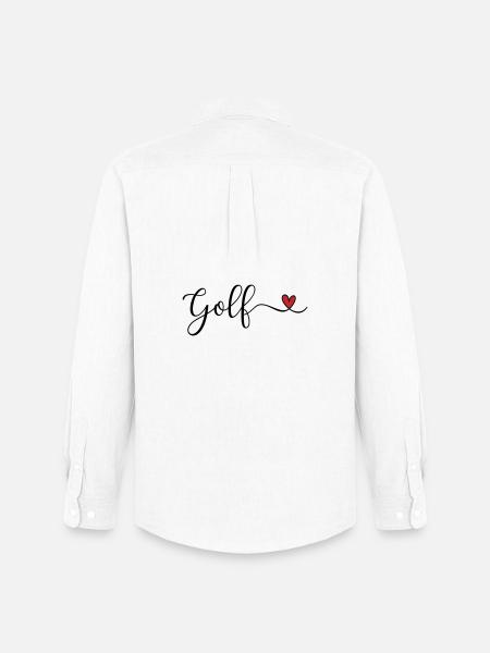 Golf Design mit Herz - Männer Oxford Hemd von Stanley/Stella - Weiß