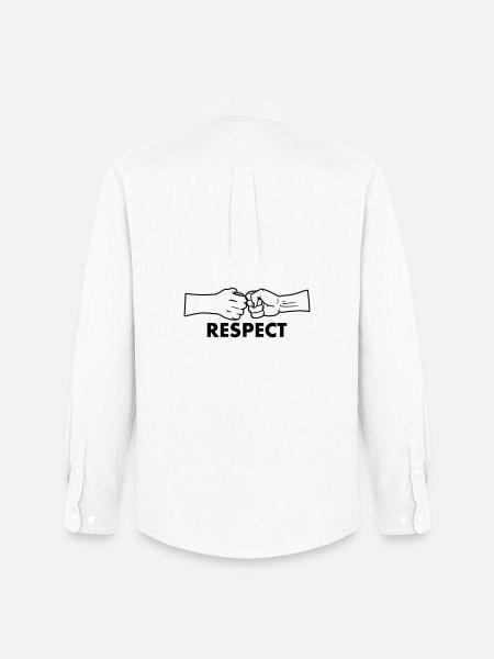Respect two fists with text 'RESPECT' - Men's Oxford Shirt by Stanley/Stella - white