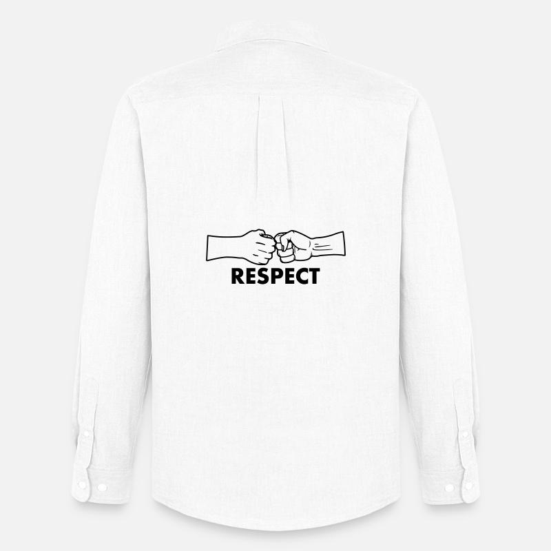 Respect two fists with text 'RESPECT' - Men's Oxford Shirt by Stanley/Stella - white