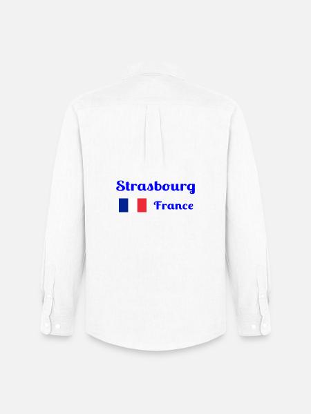 Strasbourg France- Stylish prints - Men's Oxford Shirt by Stanley/Stella - white