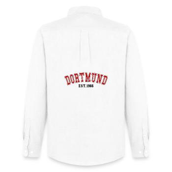 Dortmund Est. 1966 - Men's Oxford Shirt by Stanley/Stella - white - Back - AI Model Male 185 dark (185cm)