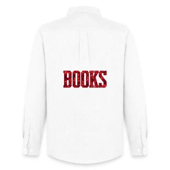 Red Flower Letters Book - Men's Oxford Shirt by Stanley/Stella - white - Back - AI Model Male 185 dark (185cm)