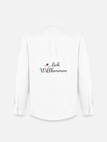 Herzlich Willkommen - Männer Oxford Hemd von Stanley/Stella - Weiß