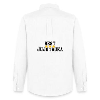 Jiu Jitsu / Jujutsu / Jiujitsu / Art Martial - Chemise Oxford homme Stanley/Stella - blanc - Dos - AI Model Male 185 dark (185cm)
