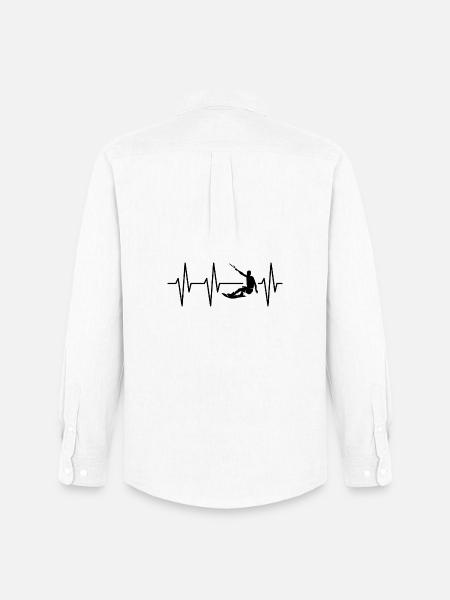 wakeboarder kitesurfer heartbeat pulse icon - Men's Oxford Shirt by Stanley/Stella - white