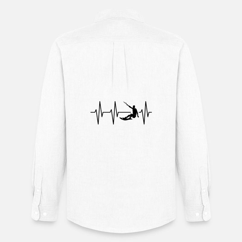 wakeboarder kitesurfer Herzschlag Puls Symbol - Männer Oxford Hemd von Stanley/Stella - Weiß