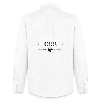 Coordonnées Odessa Ukraine Vintage - Chemise Oxford homme Stanley/Stella - blanc - Dos - AI Model Male 185 dark (185cm)