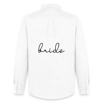 Bride Matching Engagement Bridal Shower Wedding - Men's Oxford Shirt by Stanley/Stella - white - Back - AI Model Male 185 dark (185cm)