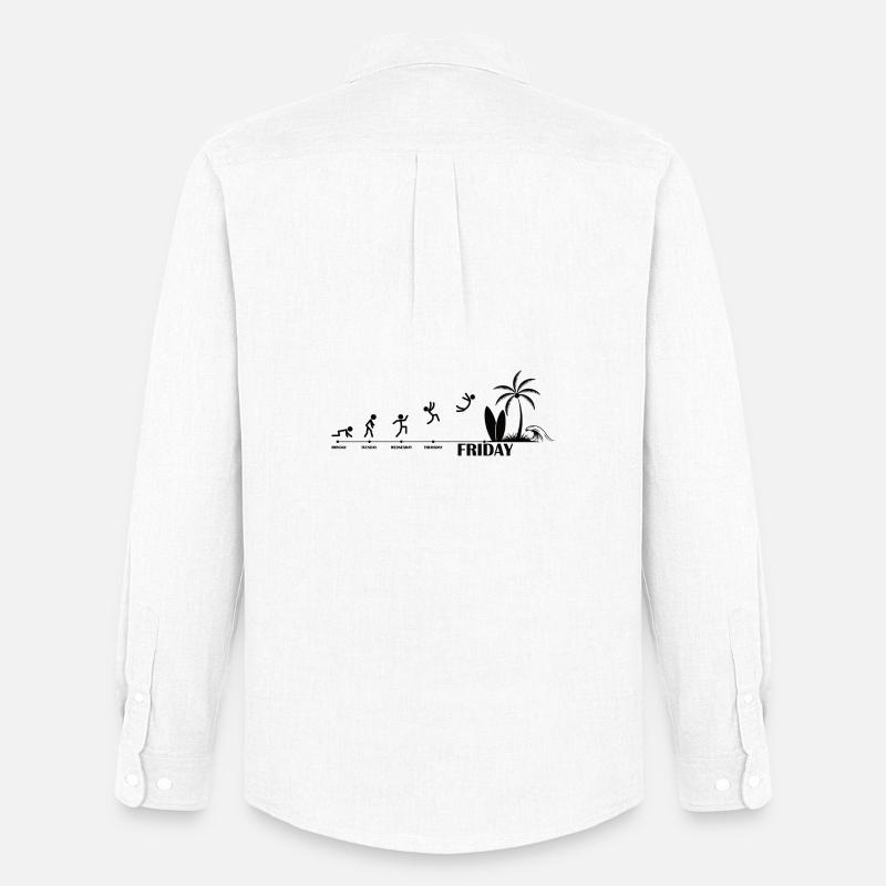 Finally Friday Beach Evolution - Men's Oxford Shirt by Stanley/Stella - white