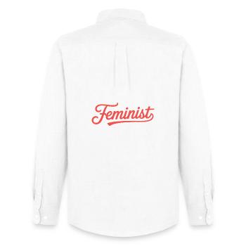  Feminist - Feminism Logo T-Shirt - Men's Oxford Shirt by Stanley/Stella - white - Back - AI Model Male 185 dark (185cm)