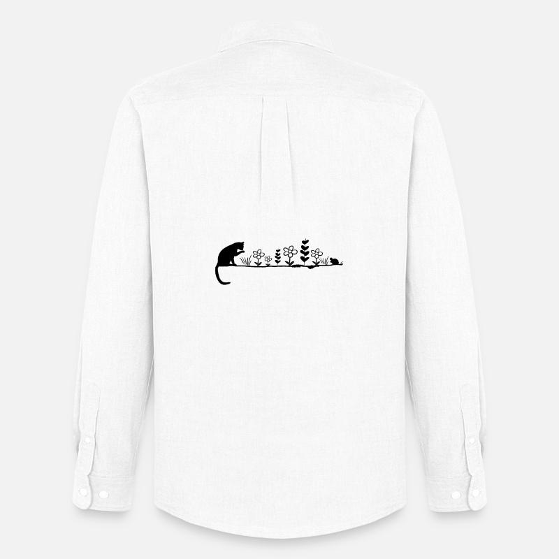 Katze & Maus – Minimal Black Design - Männer Oxford Hemd von Stanley/Stella - Weiß