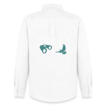 Minimalist Bird Watching Silhouette - Men's Oxford Shirt by Stanley/Stella - white - Back - AI Model Male 185 dark (185cm)