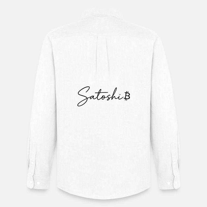 Satoshi Bitcoin Geschenk für Krypto Trader - Männer Oxford Hemd von Stanley/Stella - Weiß