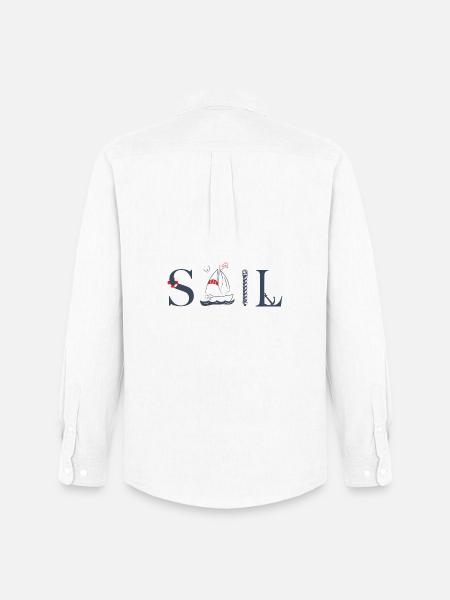 SAIL – Conception typographique maritime - Chemise Oxford homme Stanley/Stella - blanc