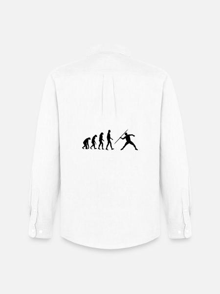 Javelin Throw Thrower Lancer de Javelot Speerwurf - Men's Oxford Shirt by Stanley/Stella - white