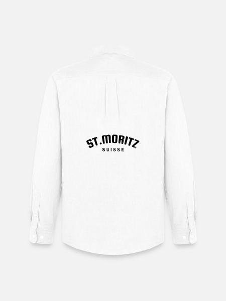 St. Moritz - Suisse - Switzerland - Swiss - Men's Oxford Shirt by Stanley/Stella - white