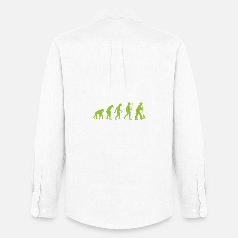 Evolution - vom Urmensch zum Gartenfreund - Männer Oxford Hemd von Stanley/Stella - Weiß