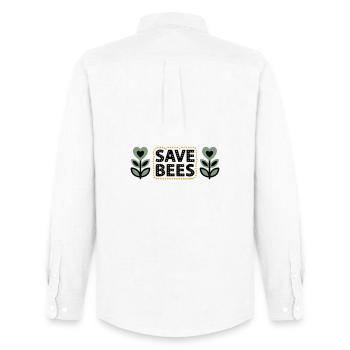  Save Bees Bienen Blumen Naturschutz Imker - Männer Oxford Hemd von Stanley/Stella - Weiß - Hinten - AI Model Male 185 dark (185cm)