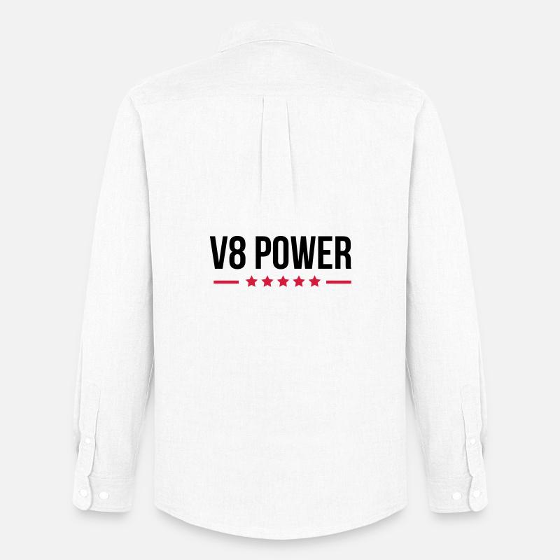 V8 Power - Männer Oxford Hemd von Stanley/Stella - Weiß