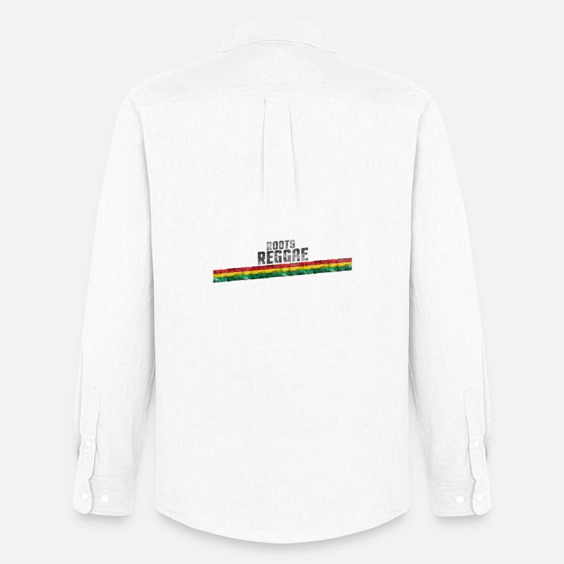 Roots Reggae Farbverlauf Design - Männer Oxford Hemd von Stanley/Stella - Weiß