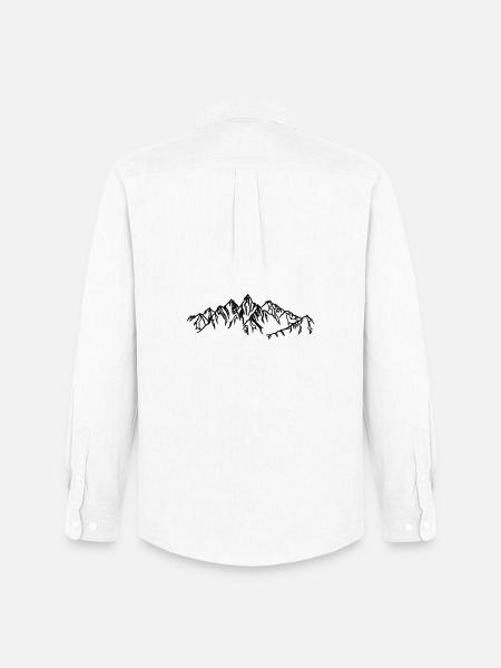 Montagnes Silhouettes noires dans le brouillard - Chemise Oxford homme Stanley/Stella - blanc
