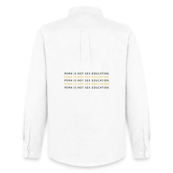 LE PORNO N’EST PAS DE L’ÉDUCATION - Chemise Oxford homme Stanley/Stella - blanc - Dos - AI Model Male 185 dark (185cm)
