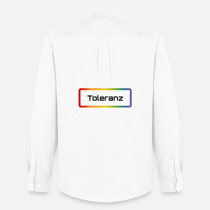 Regenbogen Toleranz - Männer Oxford Hemd von Stanley/Stella - Weiß