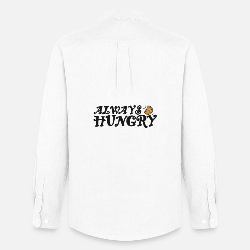Always hungry mit Cookie - Männer Oxford Hemd von Stanley/Stella - Weiß
