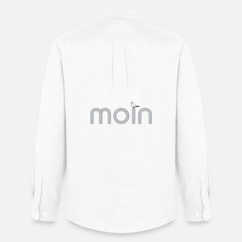 Moin Schriftzug mit kleiner Möwe - Männer Oxford Hemd von Stanley/Stella - Weiß