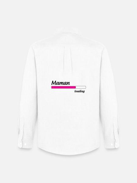 Mom loading... Please Wait - Mother-to-be - Men's Oxford Shirt by Stanley/Stella - white