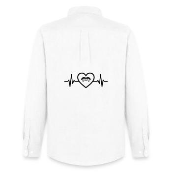 Vampire Dents Halloween Coeur - Chemise Oxford homme Stanley/Stella - blanc - Dos - AI Model Male 185 dark (185cm)