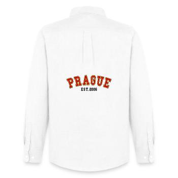 Prague Est. 2006 - Men's Oxford Shirt by Stanley/Stella - white - Back - AI Model Male 185 dark (185cm)