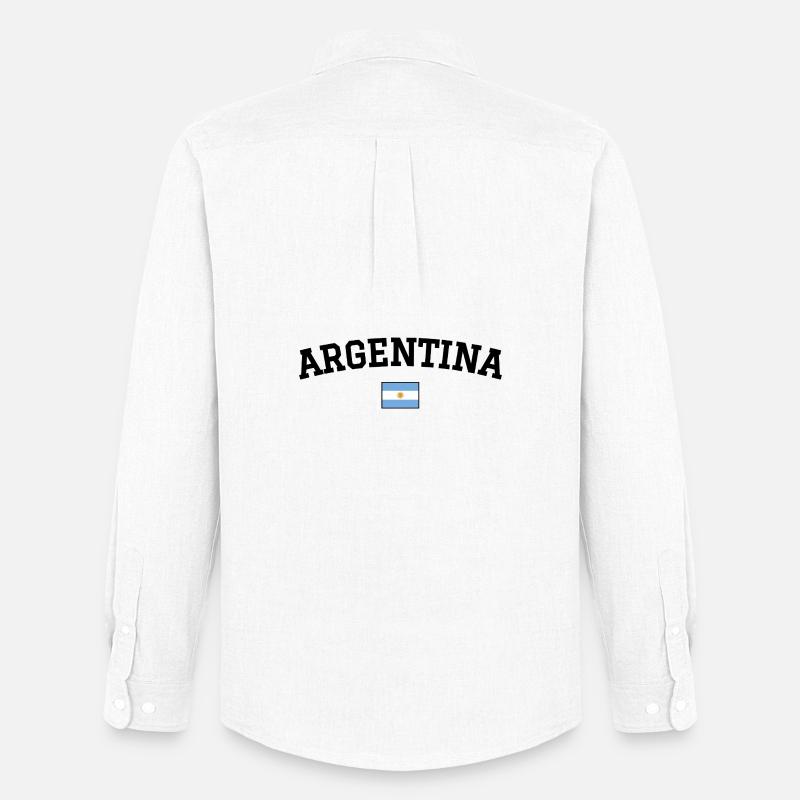 Argentinien Flagge Design Schwarz - Männer Oxford Hemd von Stanley/Stella - Weiß