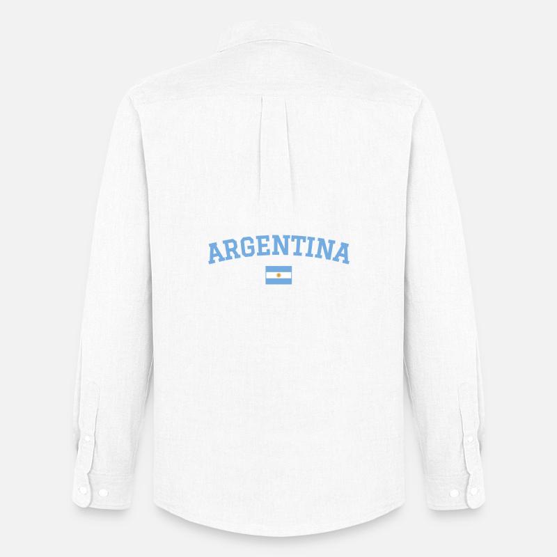 Argentinien Flagge Design Blau - Männer Oxford Hemd von Stanley/Stella - Weiß