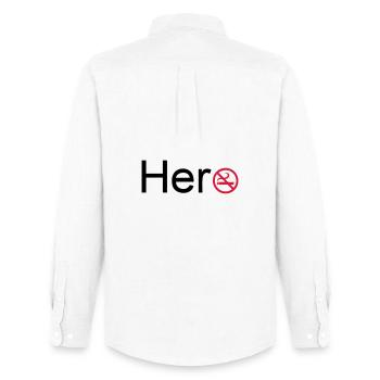 Hero Rauchen Nichtraucher Held Spruch Geschenk - Männer Oxford Hemd von Stanley/Stella - Weiß - Hinten - AI Model Male 185 dark (185cm)