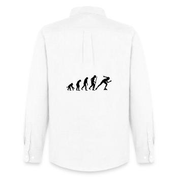 Evolution of inline speed skating - Men's Oxford Shirt by Stanley/Stella - white - Back - AI Model Male 185 dark (185cm)