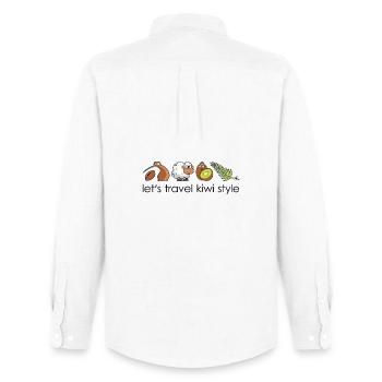 New Zealand Icons Cartoons - Men's Oxford Shirt by Stanley/Stella - white - Back - AI Model Male 185 dark (185cm)