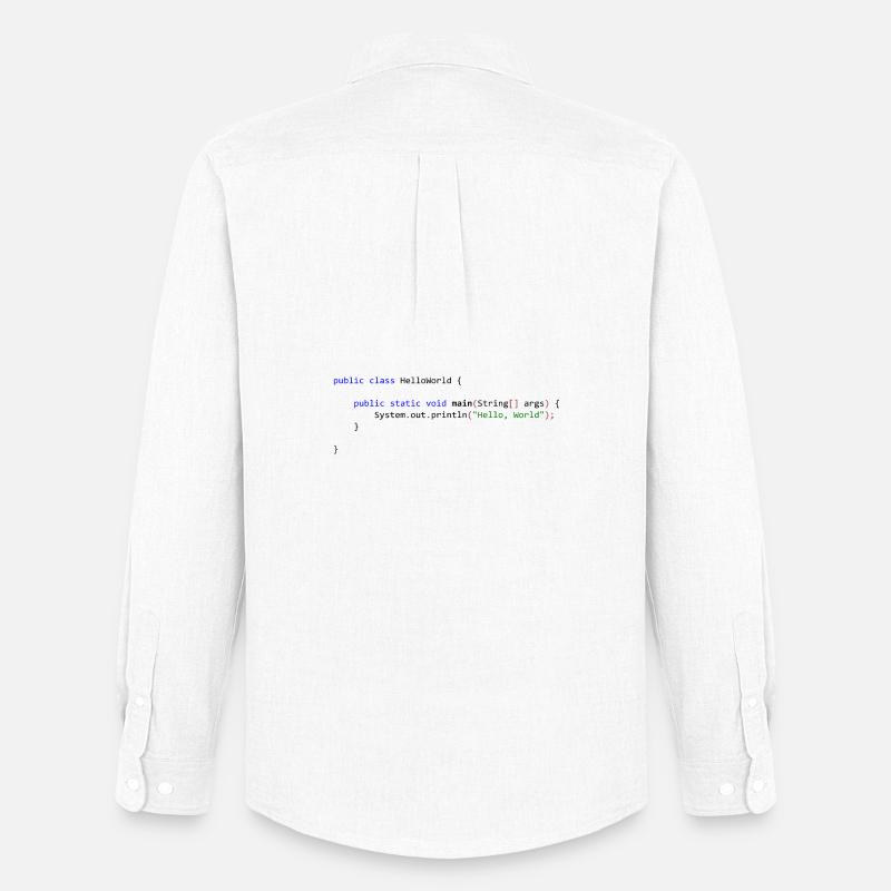 Hello World in Java - Men's Oxford Shirt by Stanley/Stella - white