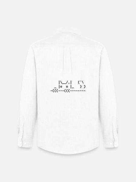 chat ascii mignon - chat ascii mignon - Chemise Oxford homme Stanley/Stella - blanc