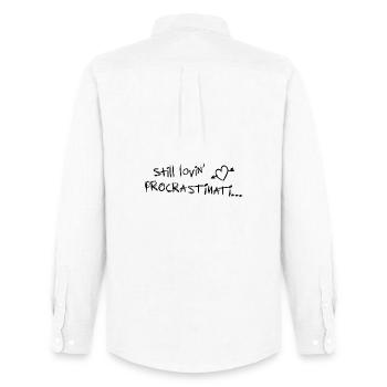 toujours aimer la procrastination noire - Chemise Oxford homme Stanley/Stella - blanc - Dos - AI Model Male 185 dark (185cm)