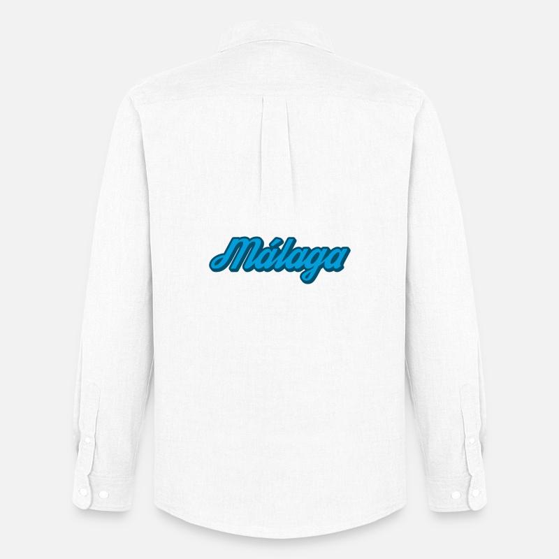 Málaga Küsten Script Blau - Männer Oxford Hemd von Stanley/Stella - Weiß