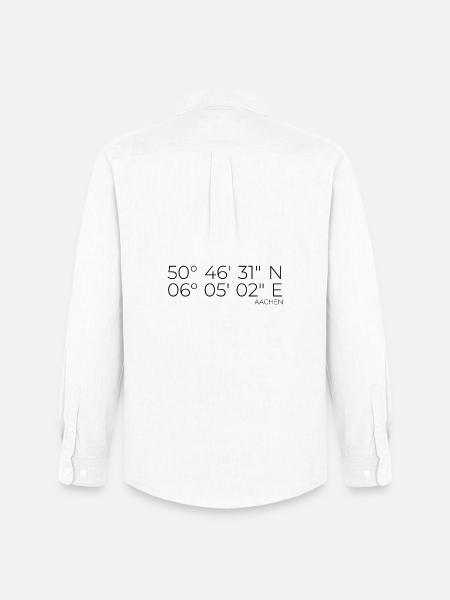 coordonnées Aix-la-Chapelle - Chemise Oxford homme Stanley/Stella - blanc