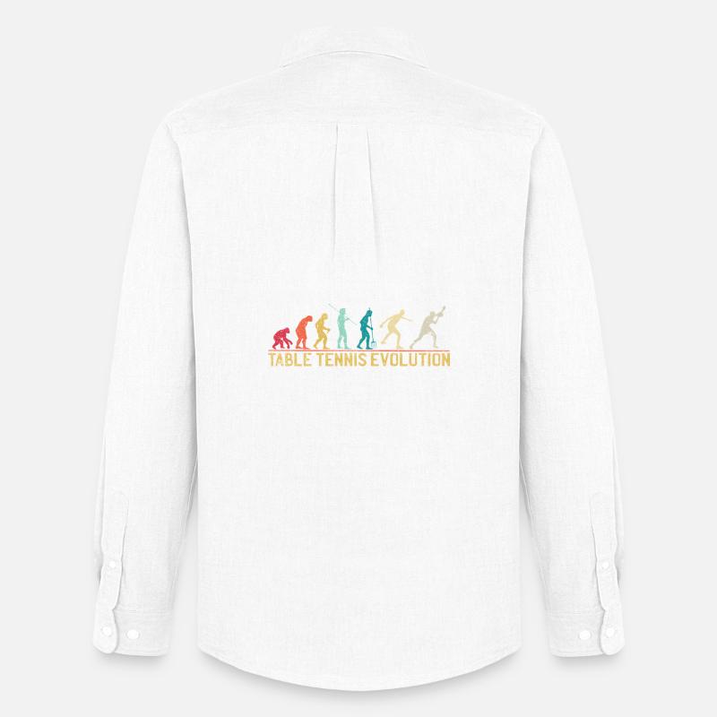 Tischtennis Evolution Progression Design - Männer Oxford Hemd von Stanley/Stella - Weiß