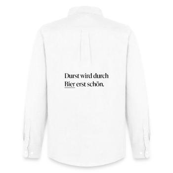 La soif ne devient belle qu’à travers la bière - Chemise Oxford homme Stanley/Stella - blanc - Dos - AI Model Male 185 dark (185cm)
