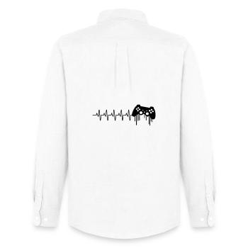 Gamer_liebe - Men's Oxford Shirt by Stanley/Stella - white - Back - AI Model Male 185 dark (185cm)