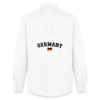 Drapeau espagnol Dessin Noir anglais - Chemise Oxford homme Stanley/Stella - blanc - Dos - AI Model Male 185 dark (185cm)