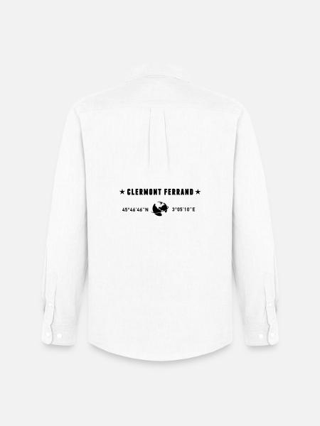 Clermont Ferrand France Coordonnées Globe - Chemise Oxford homme Stanley/Stella - blanc