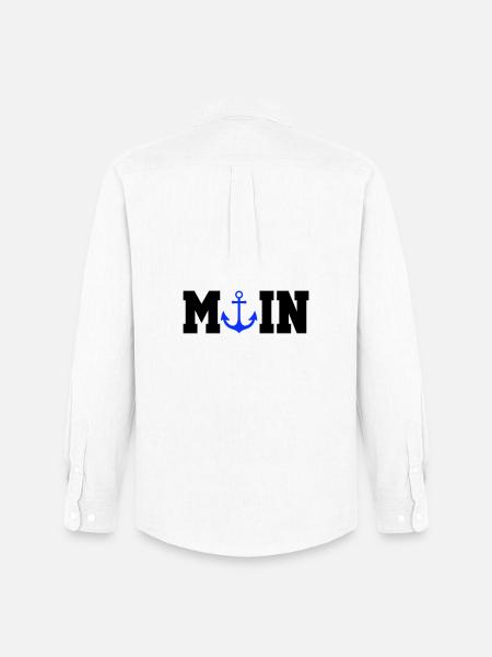 Blauer Anker Nautik Moin - Männer Oxford Hemd von Stanley/Stella - Weiß