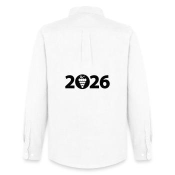 Wine 2026, Wine Festival 2026, Vine 2026 - Men's Oxford Shirt by Stanley/Stella - white - Back - AI Model Male 185 dark (185cm)