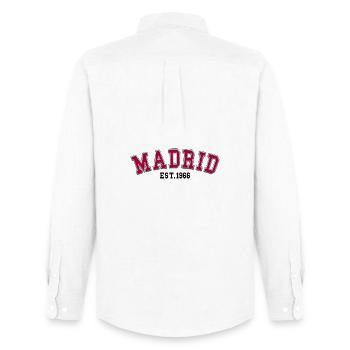 Madrid Fondée en 1966 - Chemise Oxford homme Stanley/Stella - blanc - Dos - AI Model Male 185 dark (185cm)